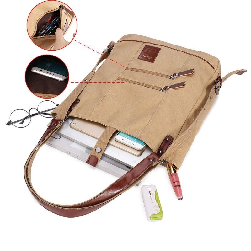 Kobiety Multi-carry Casual Canvas Torebka Torba Na Ramię Plecak Na Ramię