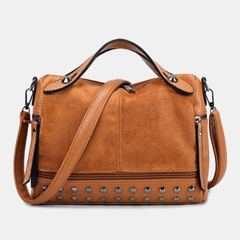 Kobiety Nit Vintage Pu Skórzana Wielofunkcyjna Torba Crossbody Torba Na Ramię Torebka