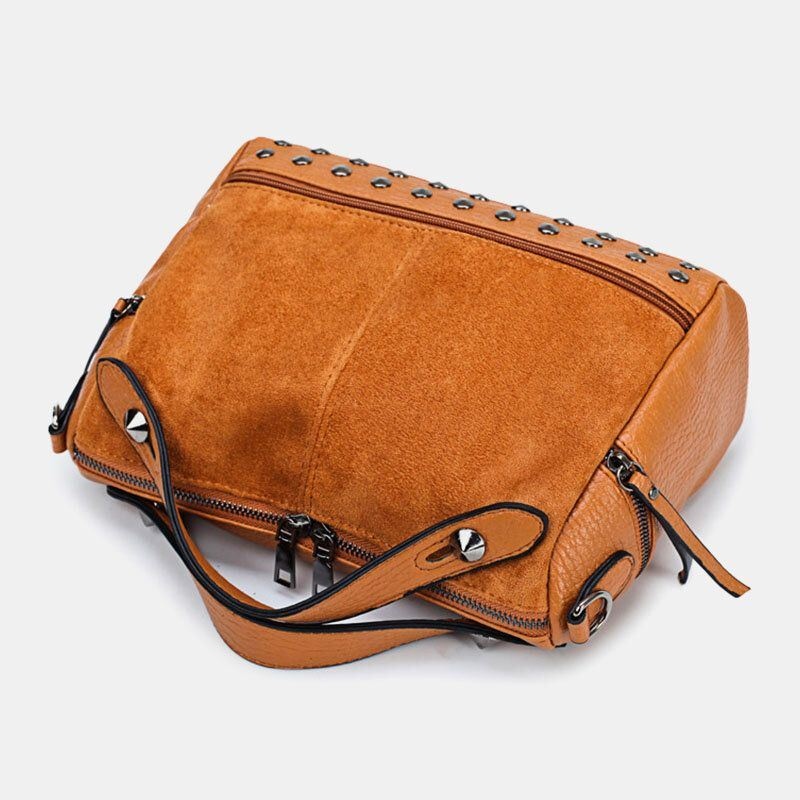 Kobiety Nit Vintage Pu Skórzana Wielofunkcyjna Torba Crossbody Torba Na Ramię Torebka