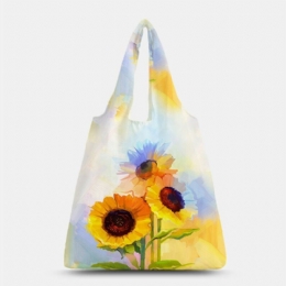 Kobiety Nylon Tie Dye Wzór Słonecznika Drukuj Letnia Torba Torba Na Ramię Torebka Tote