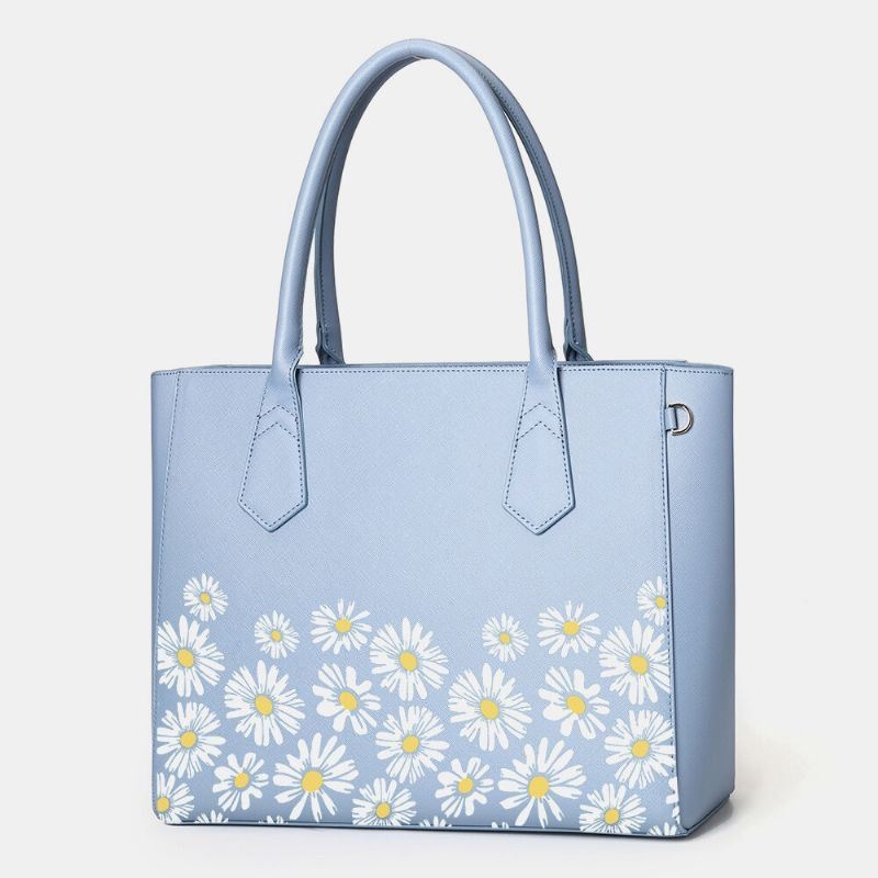 Kobiety Pu Leather Daisy Wielofunkcyjna Wielo-kieszeniowa 13.3 Cal Laptop Klucz Torebka Torba Na Ramię