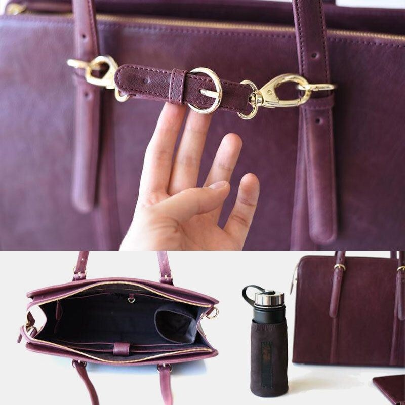 Kobiety Pu Skórzana Torba Z Wieloma Kieszeniami Na Co Dzień Business Convertible Tote Torebka Crossbody Bag