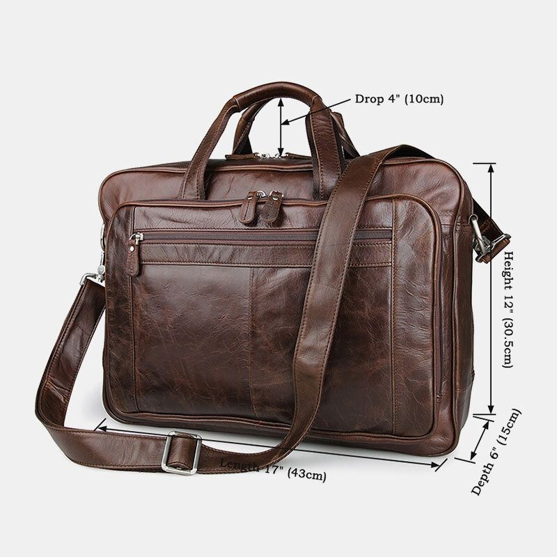 Mężczyźni Faux Leather Multi-pocket Wielofunkcyjne Odporne Na Zachlapanie 15.6 Cal Torby Na Laptopy Teczki Torba Crossbody Torebka