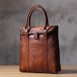 Mężczyźni Pu Leather Solid Color Retro Business Style 13.3 Cal Modna Torba Na Laptopa Aktówka Torebka