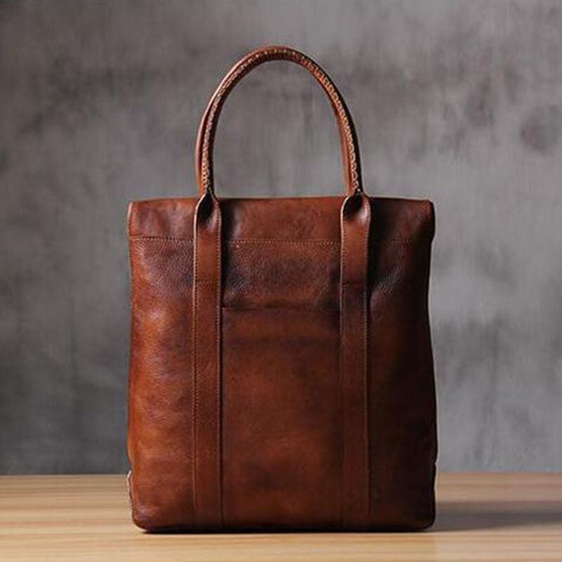 Mężczyźni Pu Leather Solid Color Retro Business Style 13.3 Cal Modna Torba Na Laptopa Aktówka Torebka