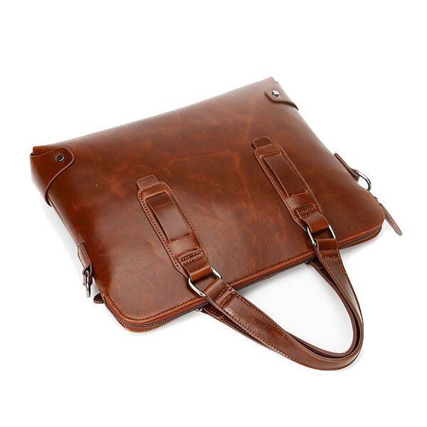 Męska Torebka Biznesowa W Stylu Vintage Ze Skóry Pu Crossbody Torba Na Ramię