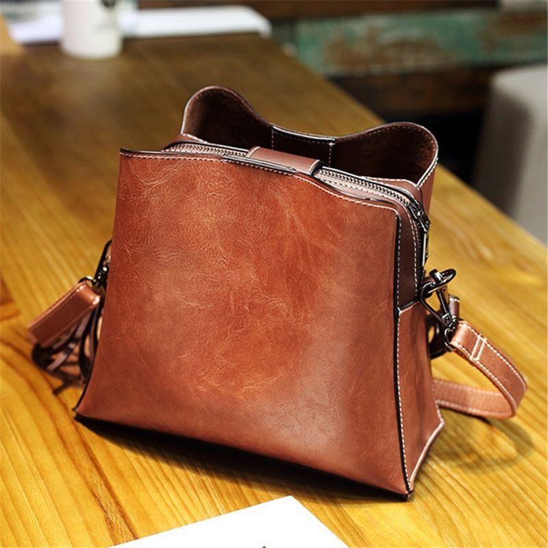 Męska Torebka Damska W Stylu Vintage Faux Leather Crossbody Torby Na Ramię Torba Wiadro Torba Crossbody