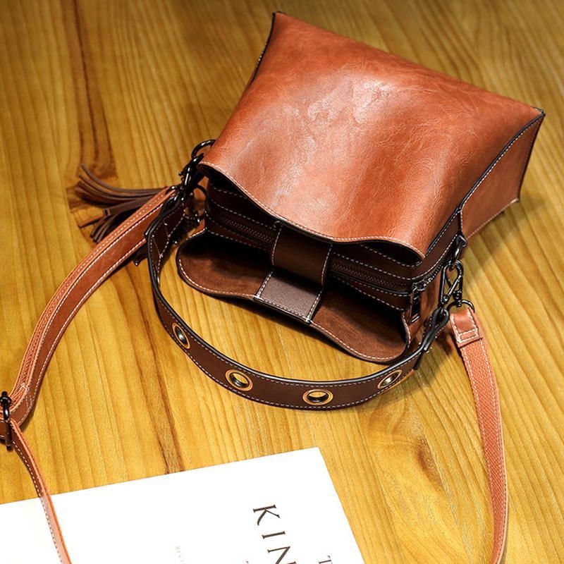 Męska Torebka Damska W Stylu Vintage Faux Leather Crossbody Torby Na Ramię Torba Wiadro Torba Crossbody