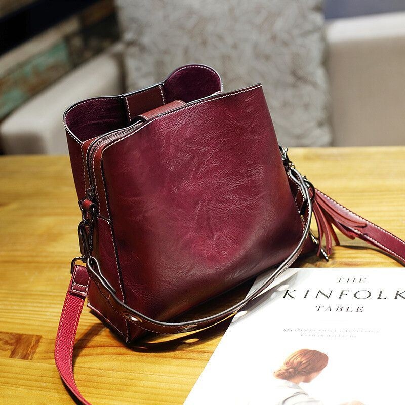 Męska Torebka Damska W Stylu Vintage Faux Leather Crossbody Torby Na Ramię Torba Wiadro Torba Crossbody