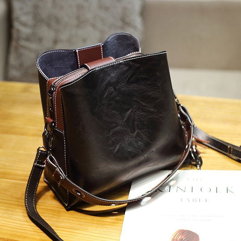 Męska Torebka Damska W Stylu Vintage Faux Leather Crossbody Torby Na Ramię Torba Wiadro Torba Crossbody