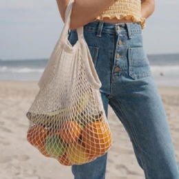 Modna Damska Torba Na Zakupy Na Plażę Torba Z Siateczki