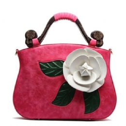 Vintage Fashion Pu Leather Rose Ozdobna Torebka Crossbody Dla Kobiet