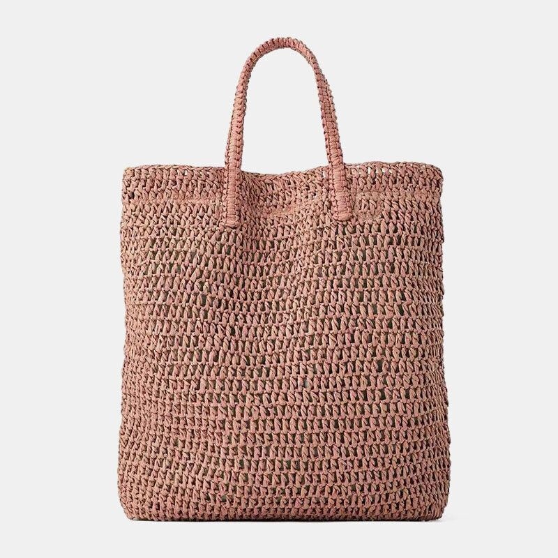 Women Travel Summer Beach Torebka Ze Słomy O Dużej Pojemności Tote Bag