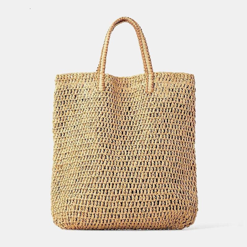 Women Travel Summer Beach Torebka Ze Słomy O Dużej Pojemności Tote Bag