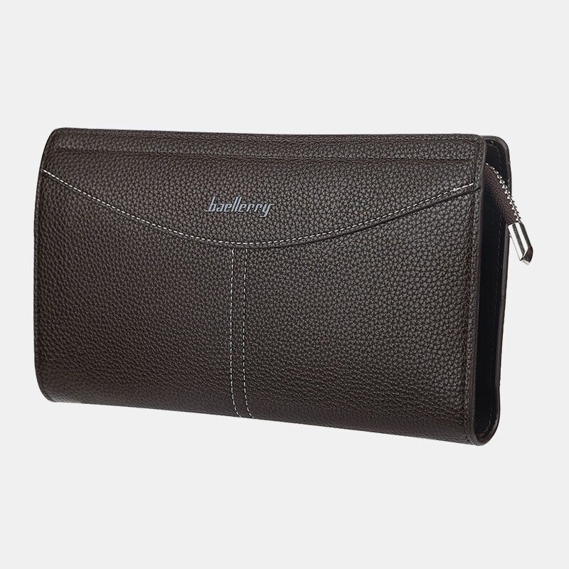 Baellerry Men Faux Leather Long Wallet Duża Pojemność Kopertówki Torby Dla Biznesu Na Zewnątrz