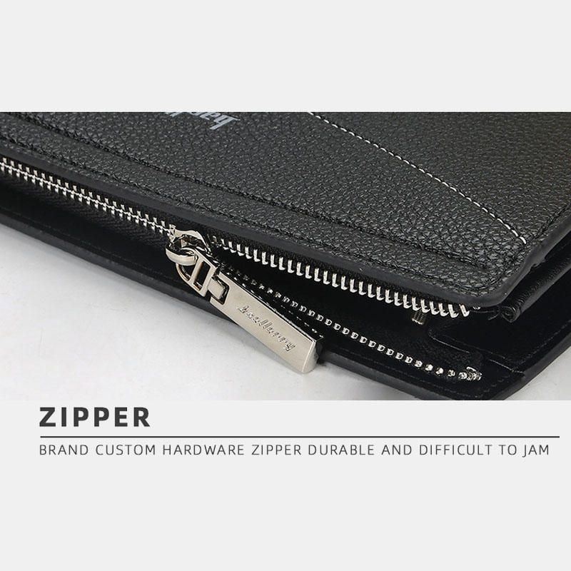 Baellerry Men Faux Leather Long Wallet Duża Pojemność Kopertówki Torby Dla Biznesu Na Zewnątrz