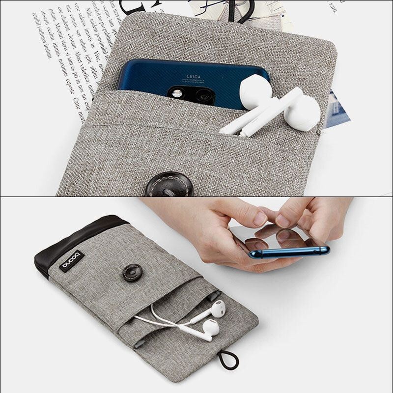 Męska Unisex Oxford Pu Leather Przenośna Pyłoszczelna Wodoodporna Mobilna Torba Na Zestaw Słuchawkowy Telefon Power Bank Worek Do Przechowywania Kopertówki