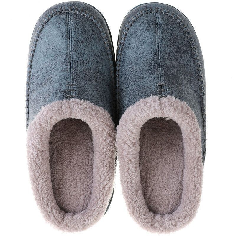 Męskie Ciepłe Podszyte Slip On Home Casual Zimowe Kapcie