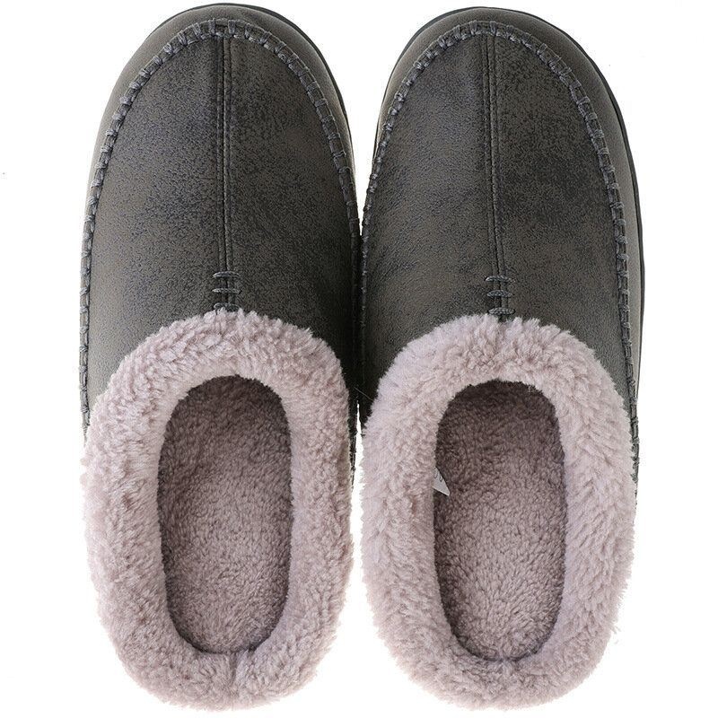 Męskie Ciepłe Podszyte Slip On Home Casual Zimowe Kapcie