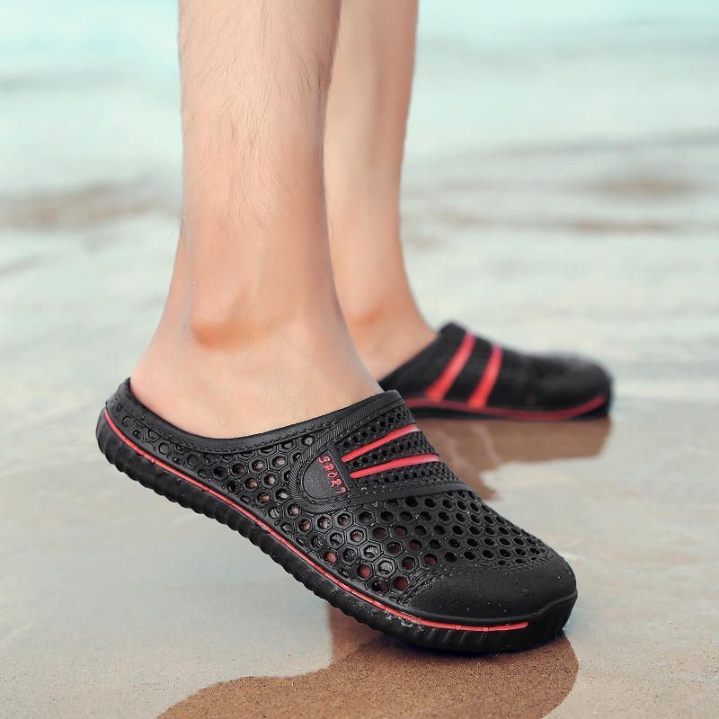 Męskie Wydrążone Kapcie Na Zewnątrz Rainy Days Beach Shoes