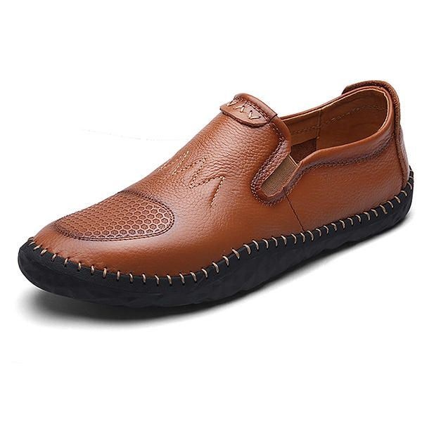 Casual Slip On Outdoor Men Oxfords Buty Skórzane