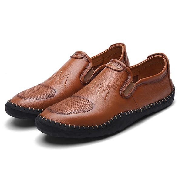 Casual Slip On Outdoor Men Oxfords Buty Skórzane