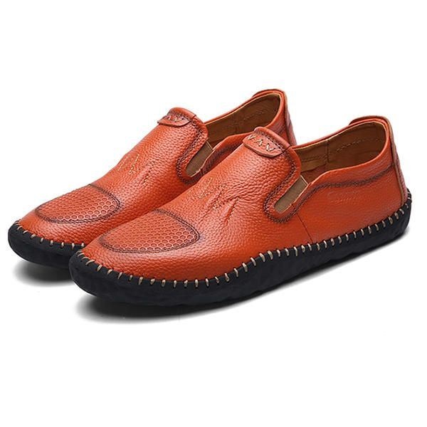 Casual Slip On Outdoor Men Oxfords Buty Skórzane