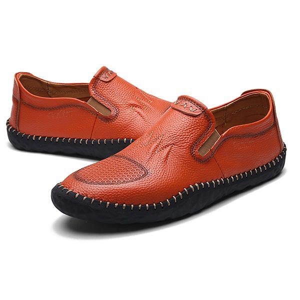 Casual Slip On Outdoor Men Oxfords Buty Skórzane