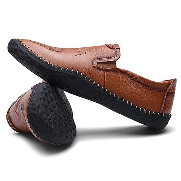 Casual Slip On Outdoor Men Oxfords Buty Skórzane