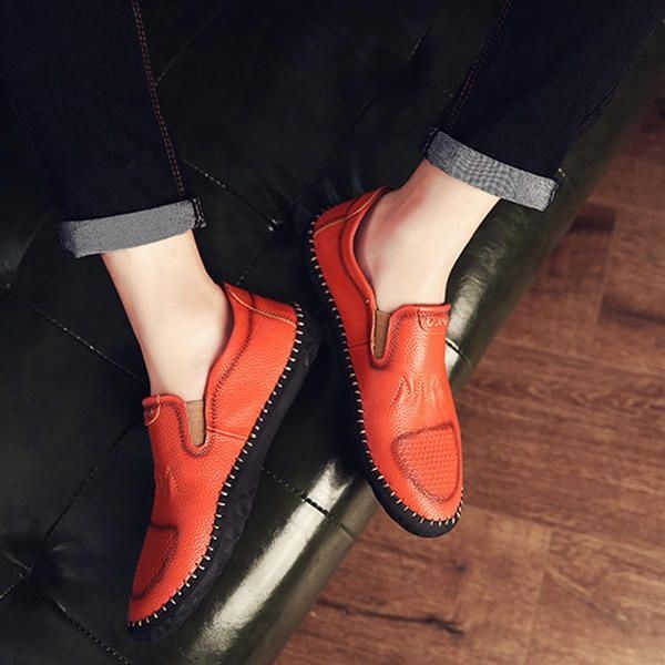 Casual Slip On Outdoor Men Oxfords Buty Skórzane