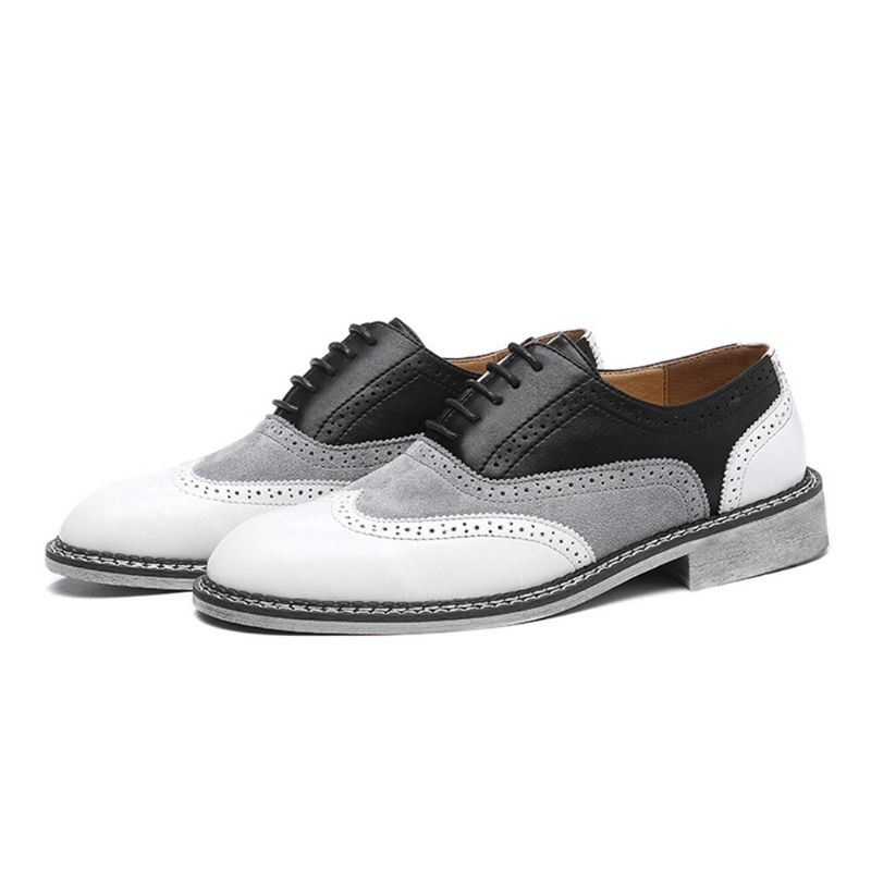 Mężczyźni Brogue Colorblock Oksfordzie Zasznurować Business Casual Formalne Buty