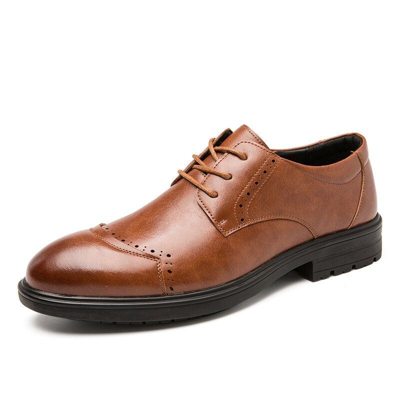 Mężczyźni Brogue Lace Up Business Wearable Oxfords Shoes