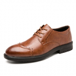 Mężczyźni Brogue Lace Up Business Wearable Oxfords Shoes