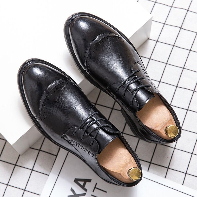 Mężczyźni Brogue Lace Up Business Wearable Oxfords Shoes