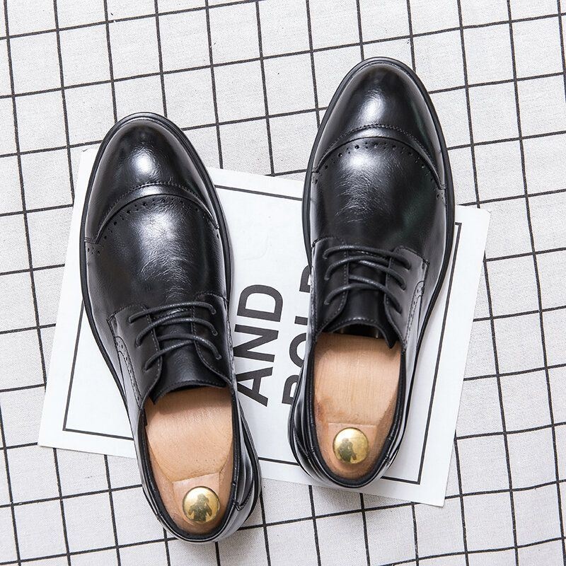 Mężczyźni Brogue Lace Up Business Wearable Oxfords Shoes