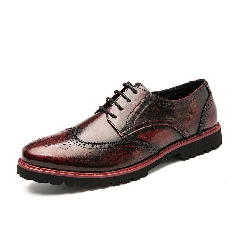 Mężczyźni Brogue Pragnął Retro Gentleman Dress Shoes