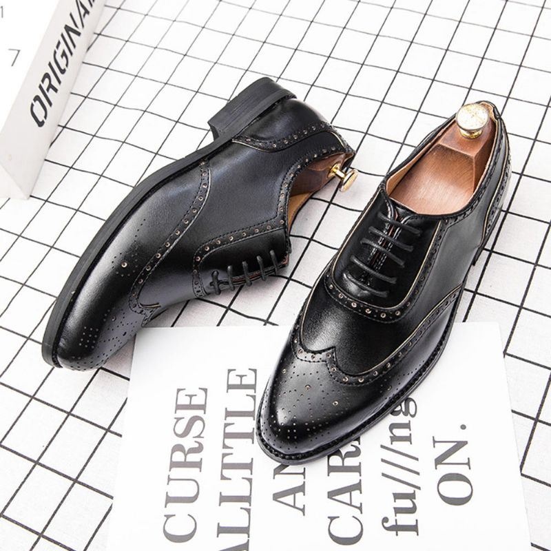 Mężczyźni Brogue Rzeźbione Formalne Buty Sukienka Casual Business Oksfordzie