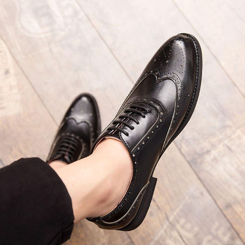 Mężczyźni Brogue Rzeźbione Formalne Buty Sukienka Casual Business Oksfordzie