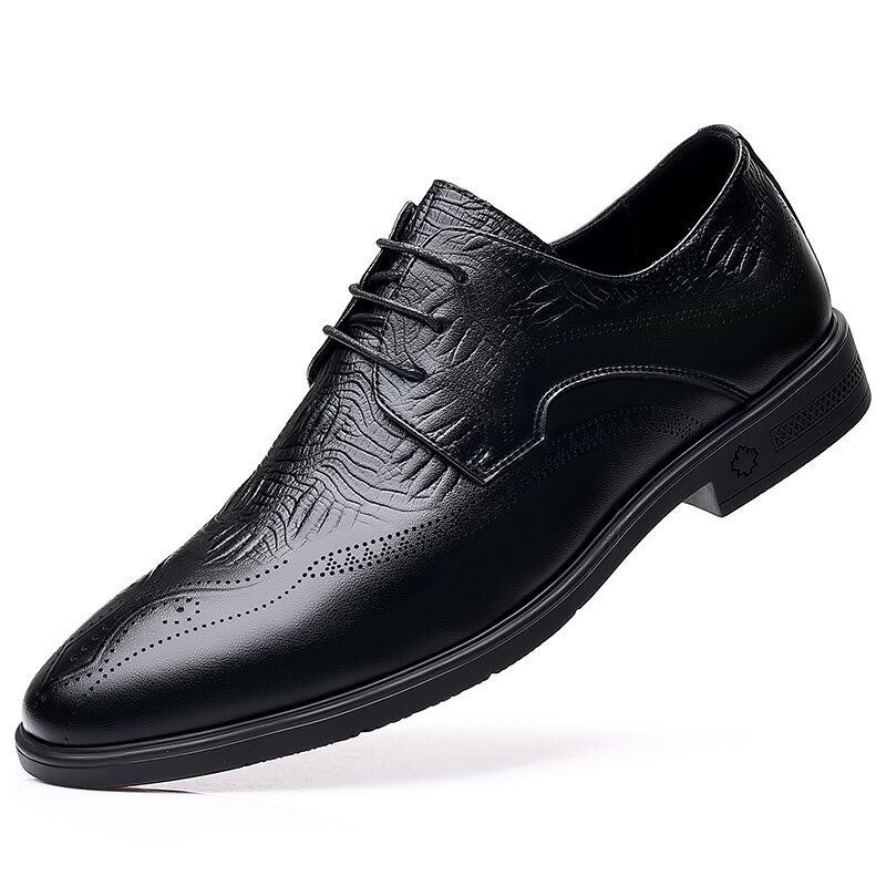 Mężczyźni Brogue Tłoczone Lace Up Business Dress Buty Oxfords