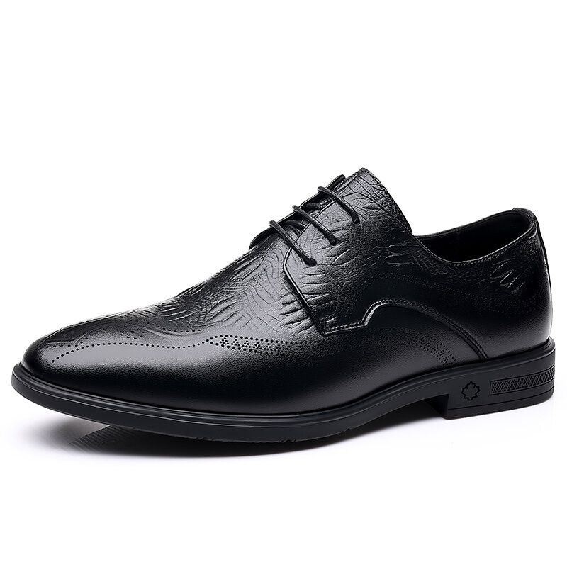 Mężczyźni Brogue Tłoczone Lace Up Business Dress Buty Oxfords