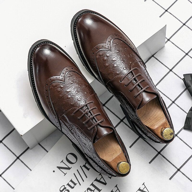 Mężczyźni Oddychająca Miękka Podeszwa Z Mikrofibry Krótkie Buty W CZystym Kolorze Oksfordzie Casual Business Shoes