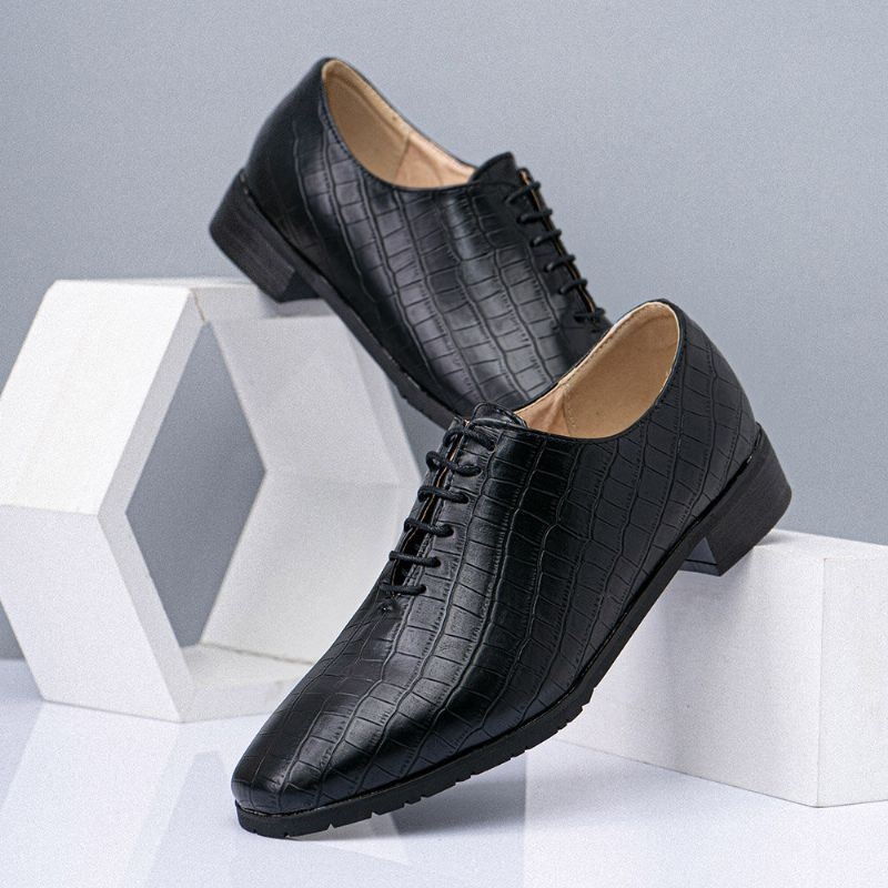 Mężczyźni Pointed Toe Krokodyl Wzór Pointed Toe Business Oxfords Buty