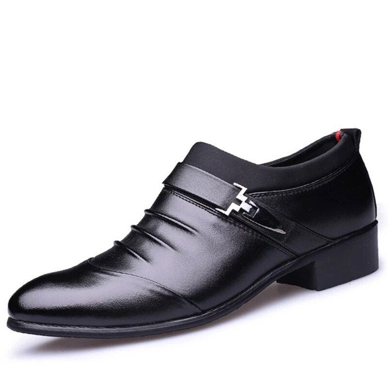 Mężczyźni Pure Color Slip On Casual Soft Business Office Leather Oxfords