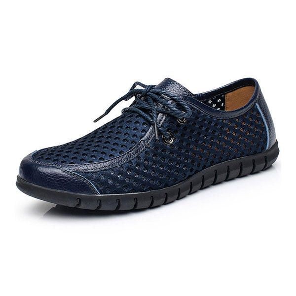 Męska Oddychająca Siatka Casual Lace Up Oxford