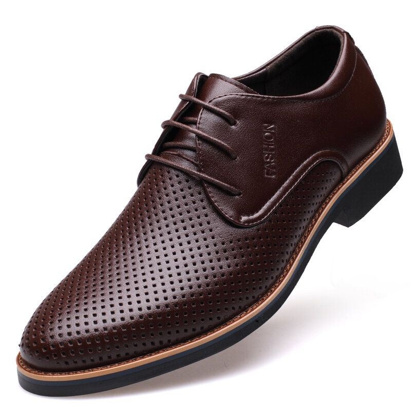 Męska Oddychająca Wydrążona Z Mikrofibry Business Casual Oxfords