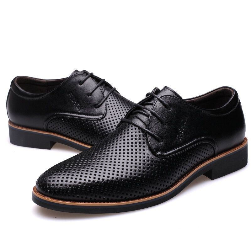 Męska Oddychająca Wydrążona Z Mikrofibry Business Casual Oxfords