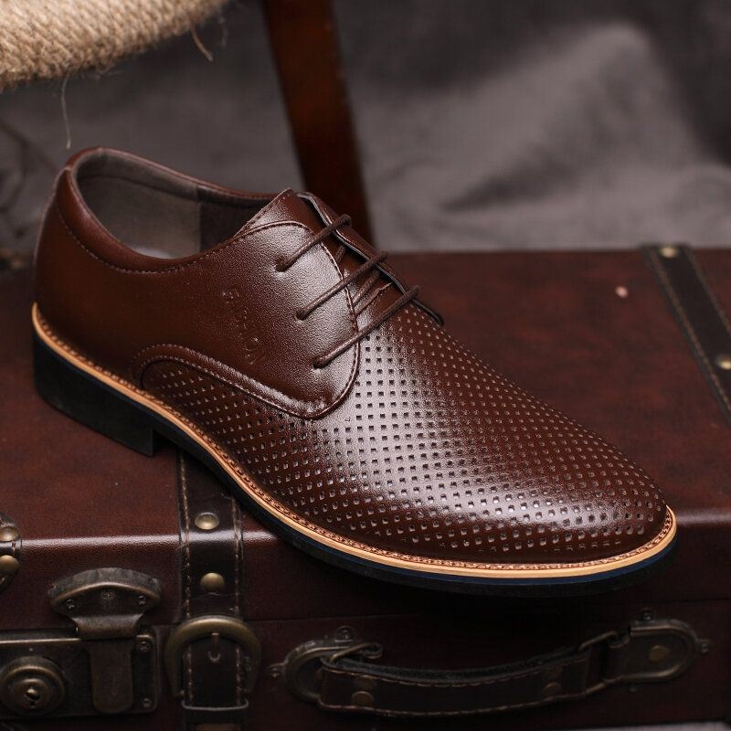 Męska Oddychająca Wydrążona Z Mikrofibry Business Casual Oxfords