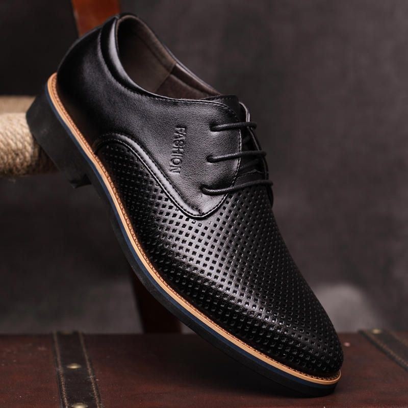 Męska Oddychająca Wydrążona Z Mikrofibry Business Casual Oxfords