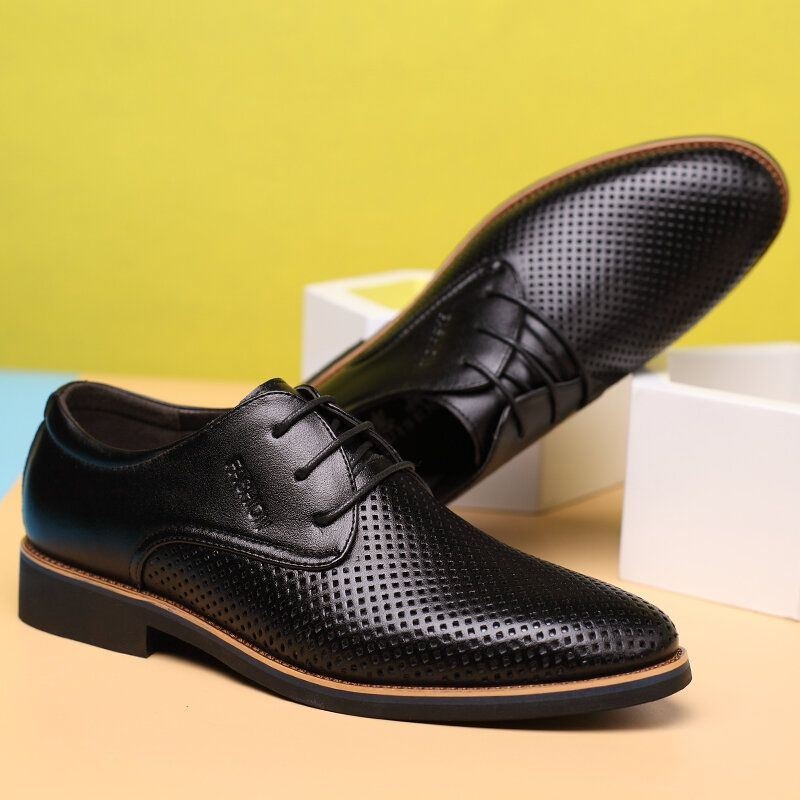 Męska Oddychająca Wydrążona Z Mikrofibry Business Casual Oxfords