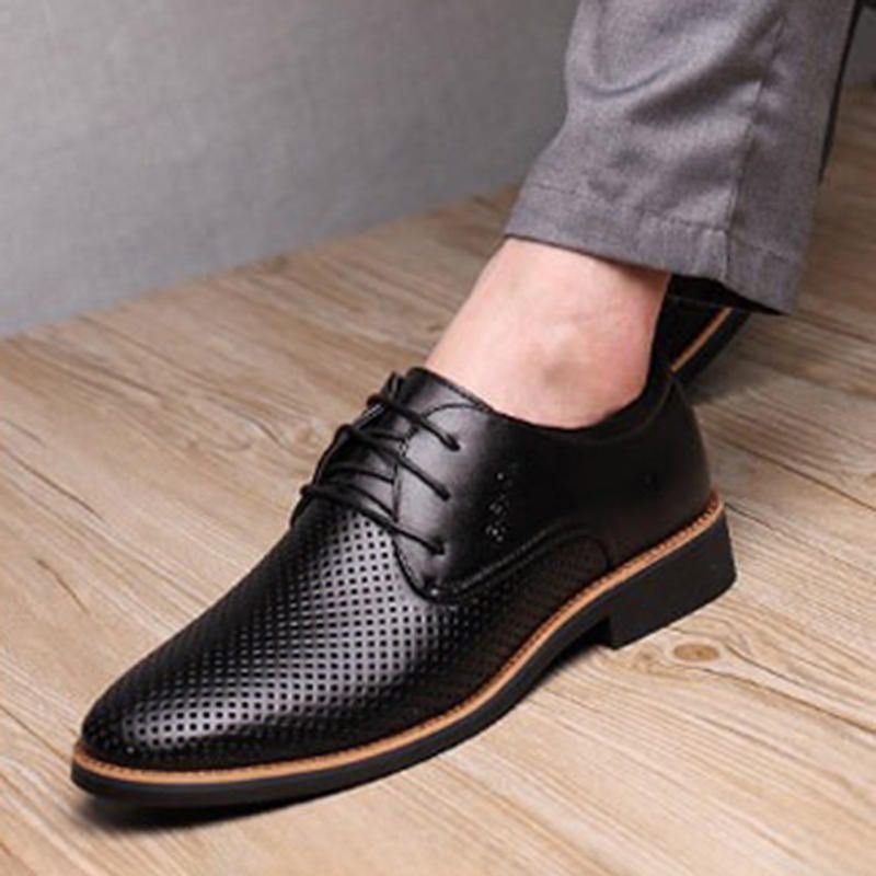 Męska Oddychająca Wydrążona Z Mikrofibry Business Casual Oxfords